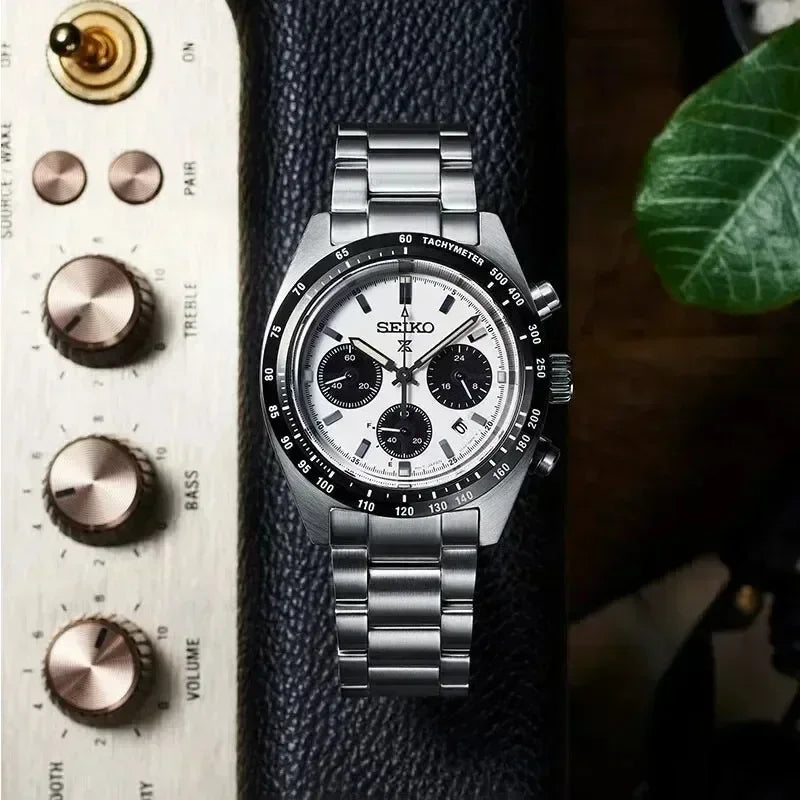 SEIKO Men Panda Three Eyes Series Multi Functional Waterproof Watches Calendar High End Luxury Watch