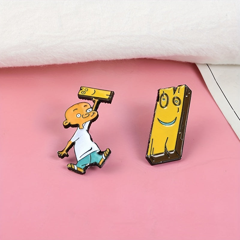 Jonny Ed Edd Eddy Character Brooch Pin Alloy