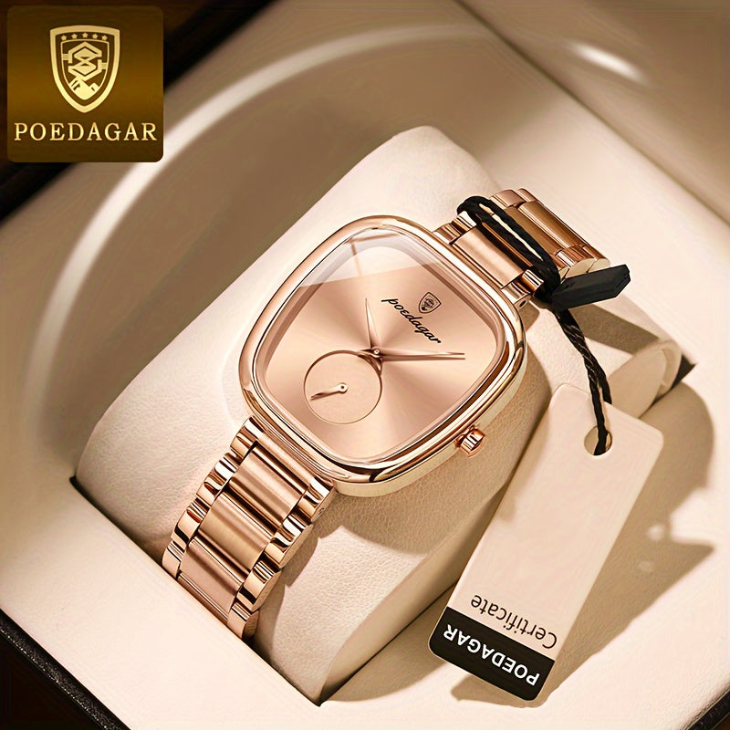 POEDAGAR Women Quartz Watch Stainless Steel Strap Analog Display