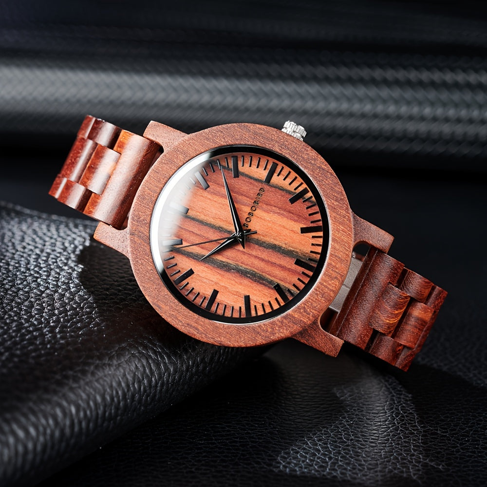 BOBO BIRD Vintage Red Sandalwood Men's Watch