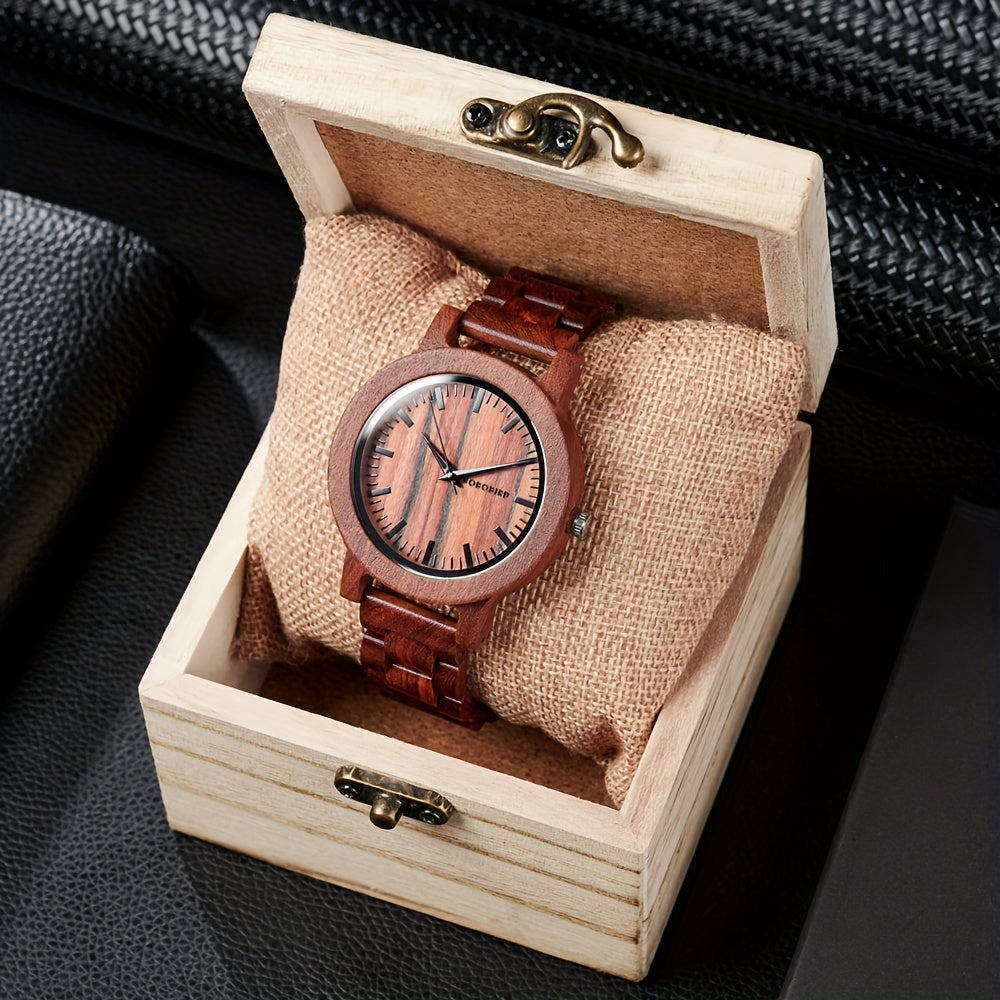 BOBO BIRD Vintage Red Sandalwood Men's Watch