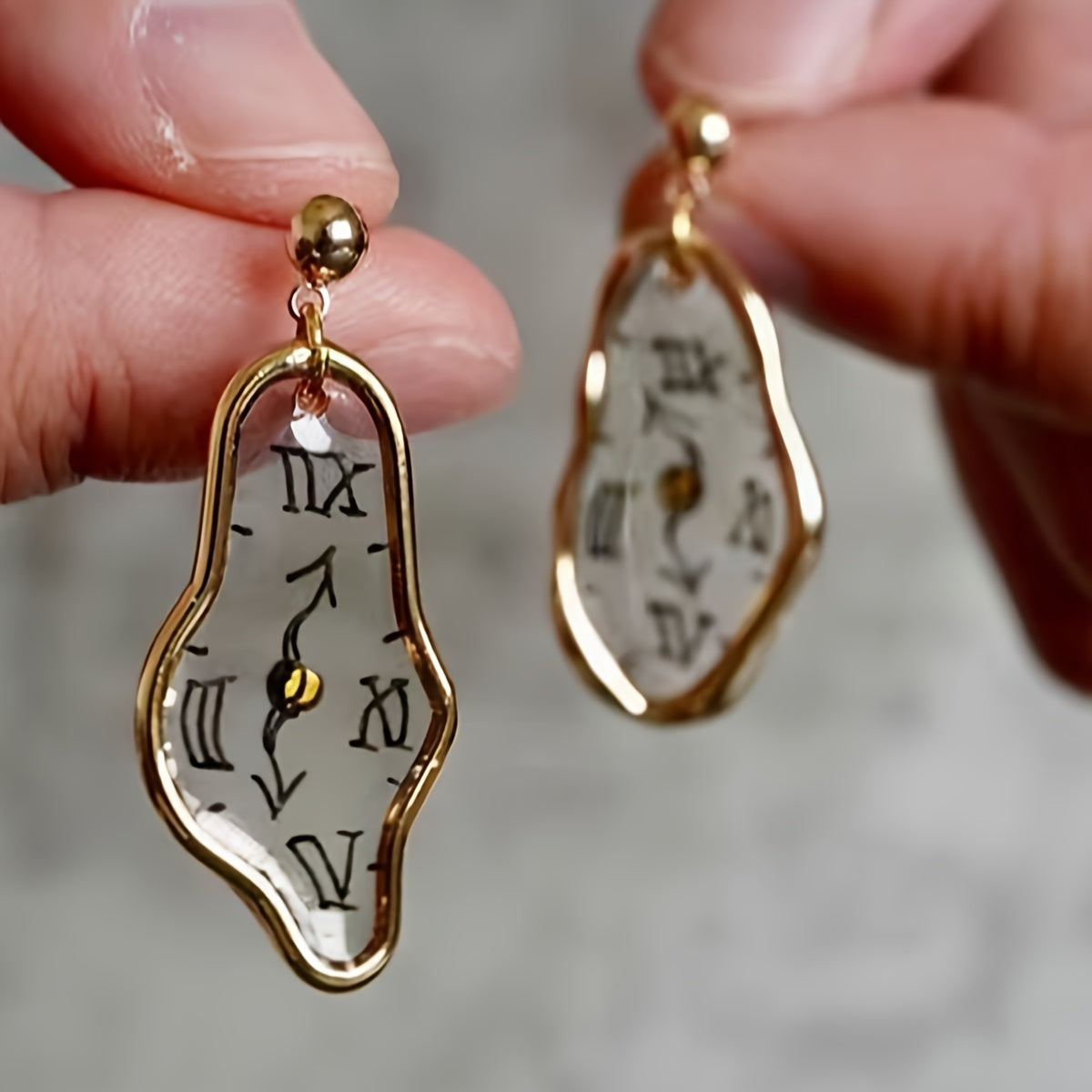 925 Sterling Silver A Pair of Vintage Clock Handmade Earrings