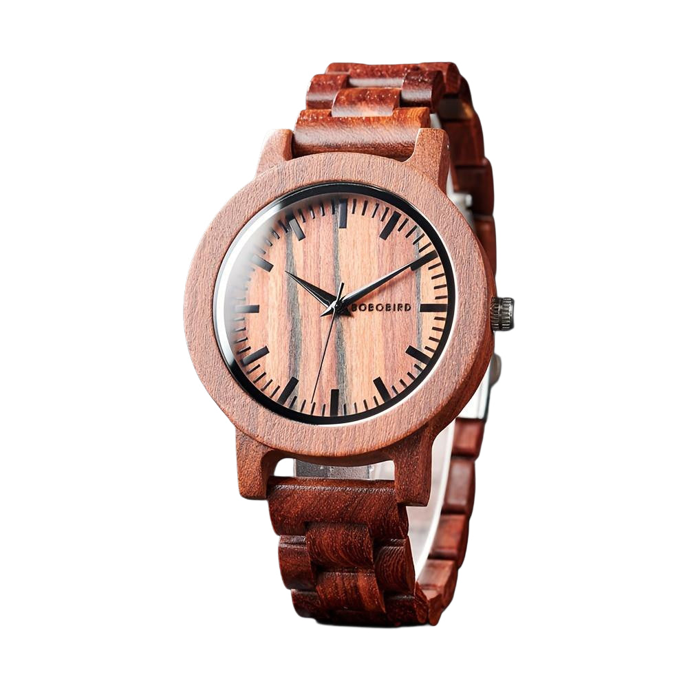 BOBO BIRD Vintage Red Sandalwood Men's Watch