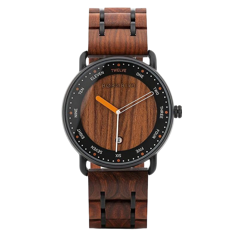 BOBO BIRD Men's Wooden Watch Analog Quartz Lightweight Wood Wrist Watch Date