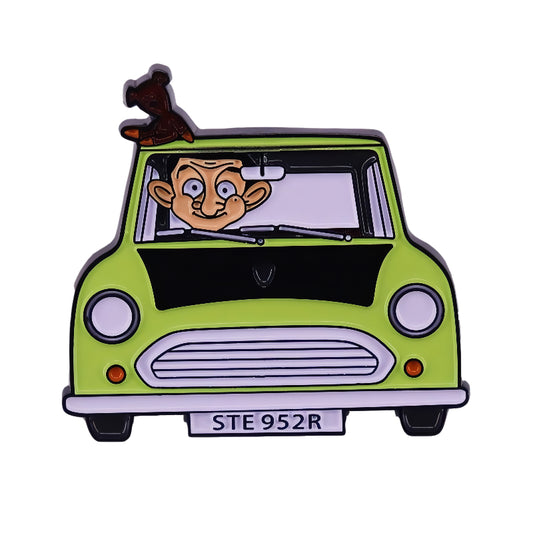 Mr. Bean Inspired Cartoon Car Brooch Pin