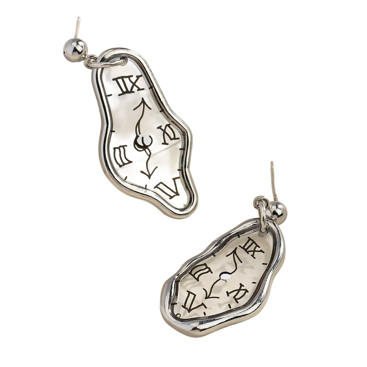 925 Sterling Silver A Pair of Vintage Clock Handmade Earrings