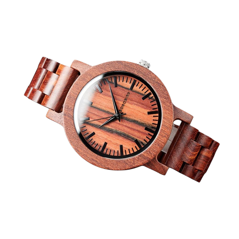 BOBO BIRD Vintage Red Sandalwood Men's Watch