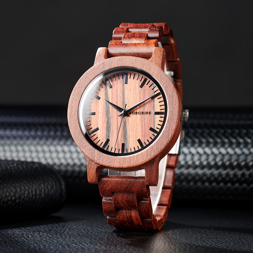 BOBO BIRD Vintage Red Sandalwood Men's Watch